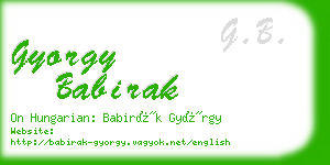 gyorgy babirak business card